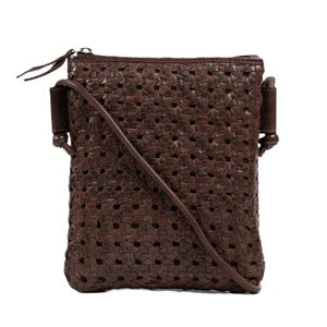 Traveler Rattan Leather Crossbody by LUZIA in Brown