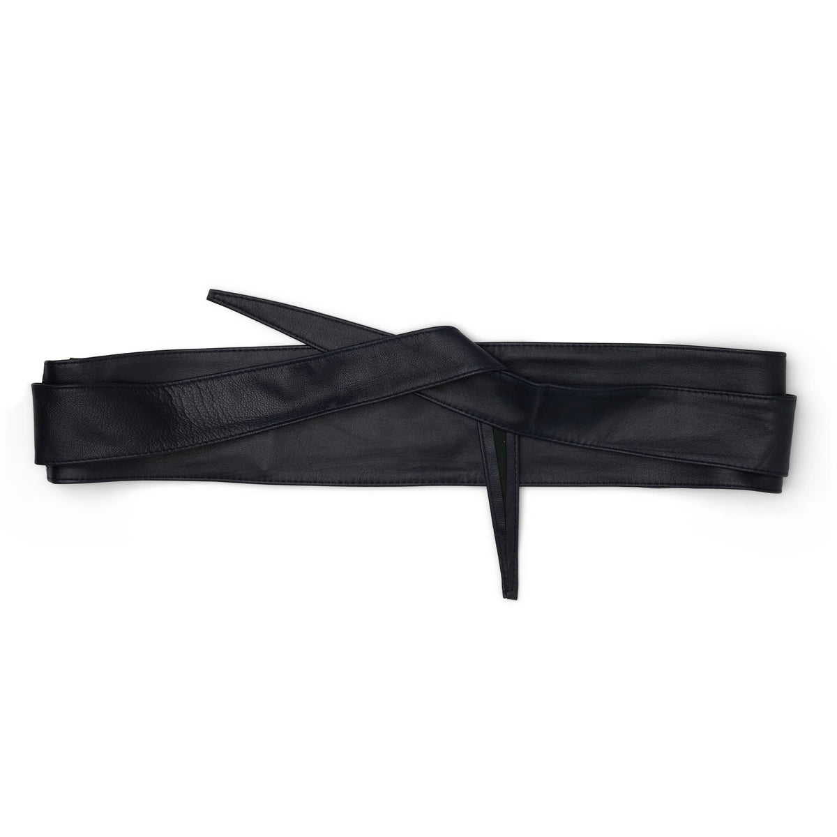 Olivia Leather Wrap Belt by Suzy D London in Black