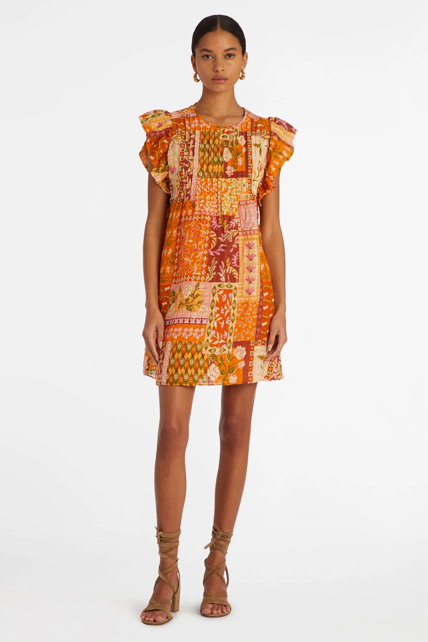 Caite Sleeveless Dress bu Marie Oliver in Poppy Patchwork