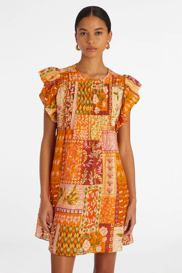 Caite Sleeveless Dress bu Marie Oliver in Poppy Patchwork