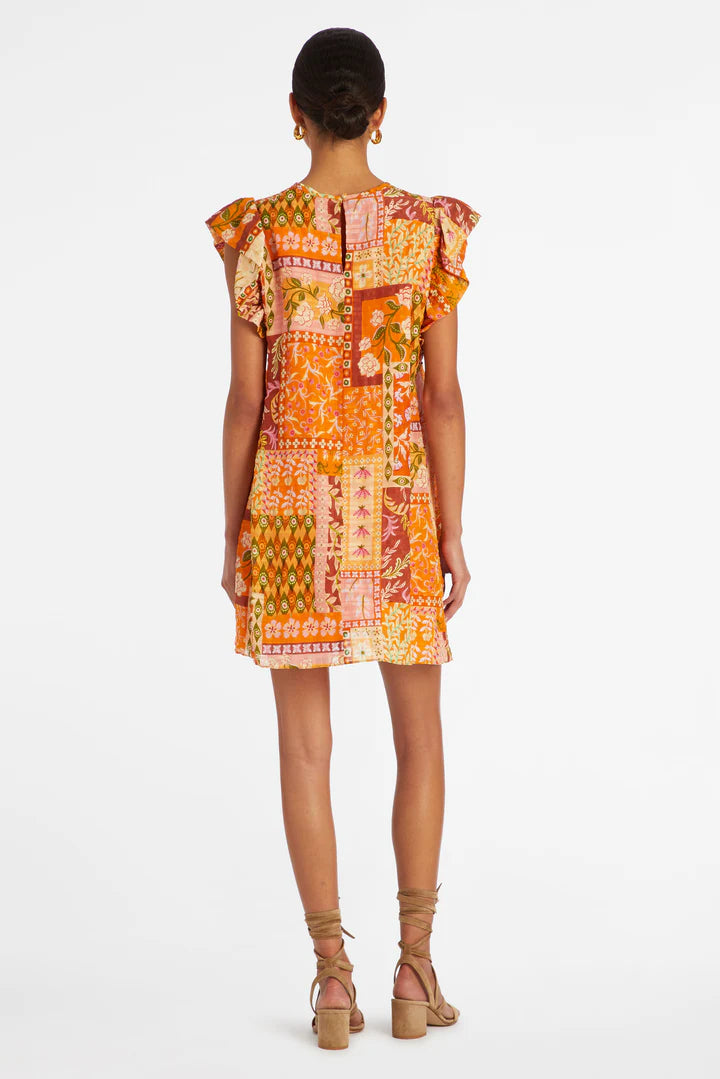 Caite Sleeveless Dress bu Marie Oliver in Poppy Patchwork