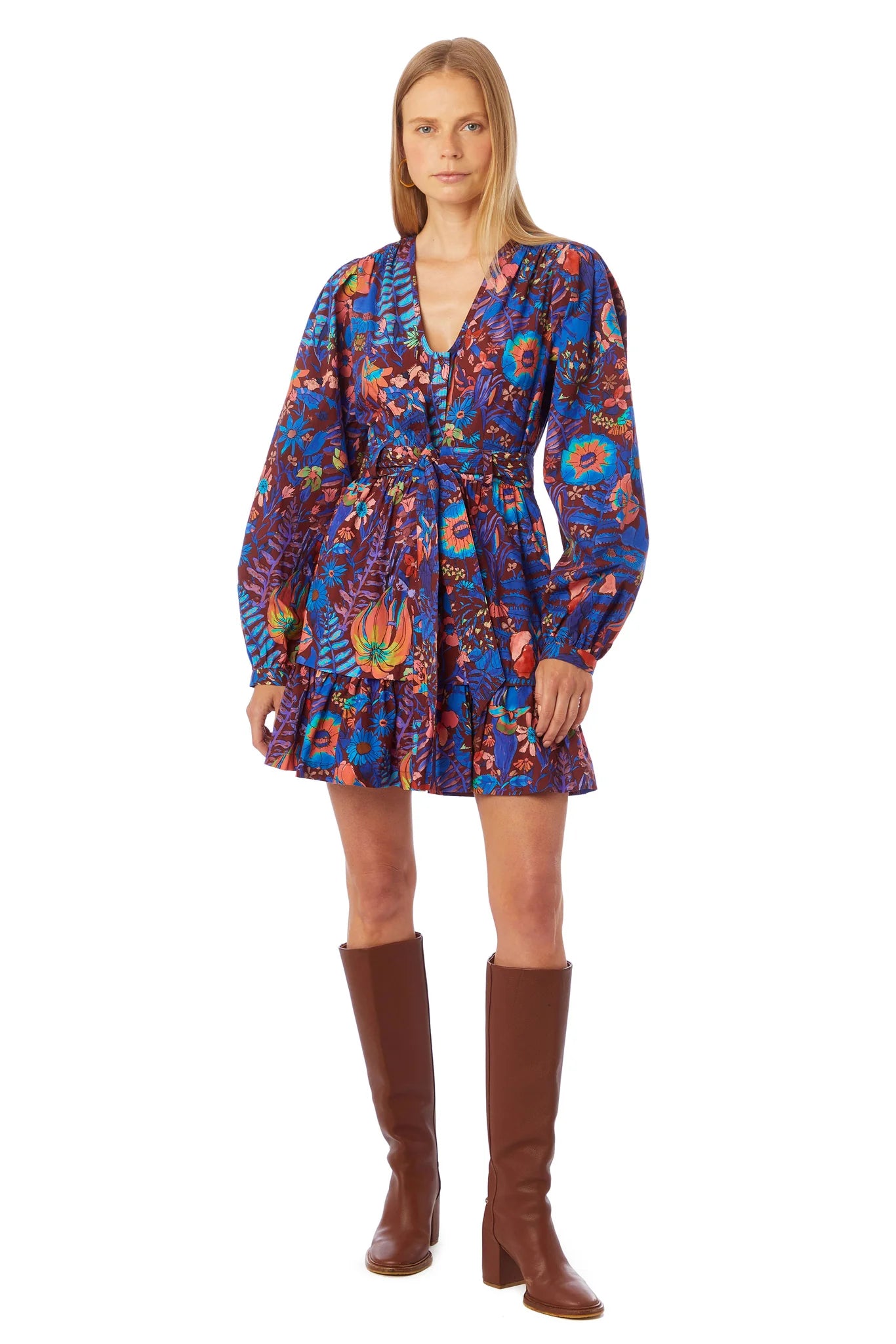 Debra Dress by Marie Oliver in Peacock Floral