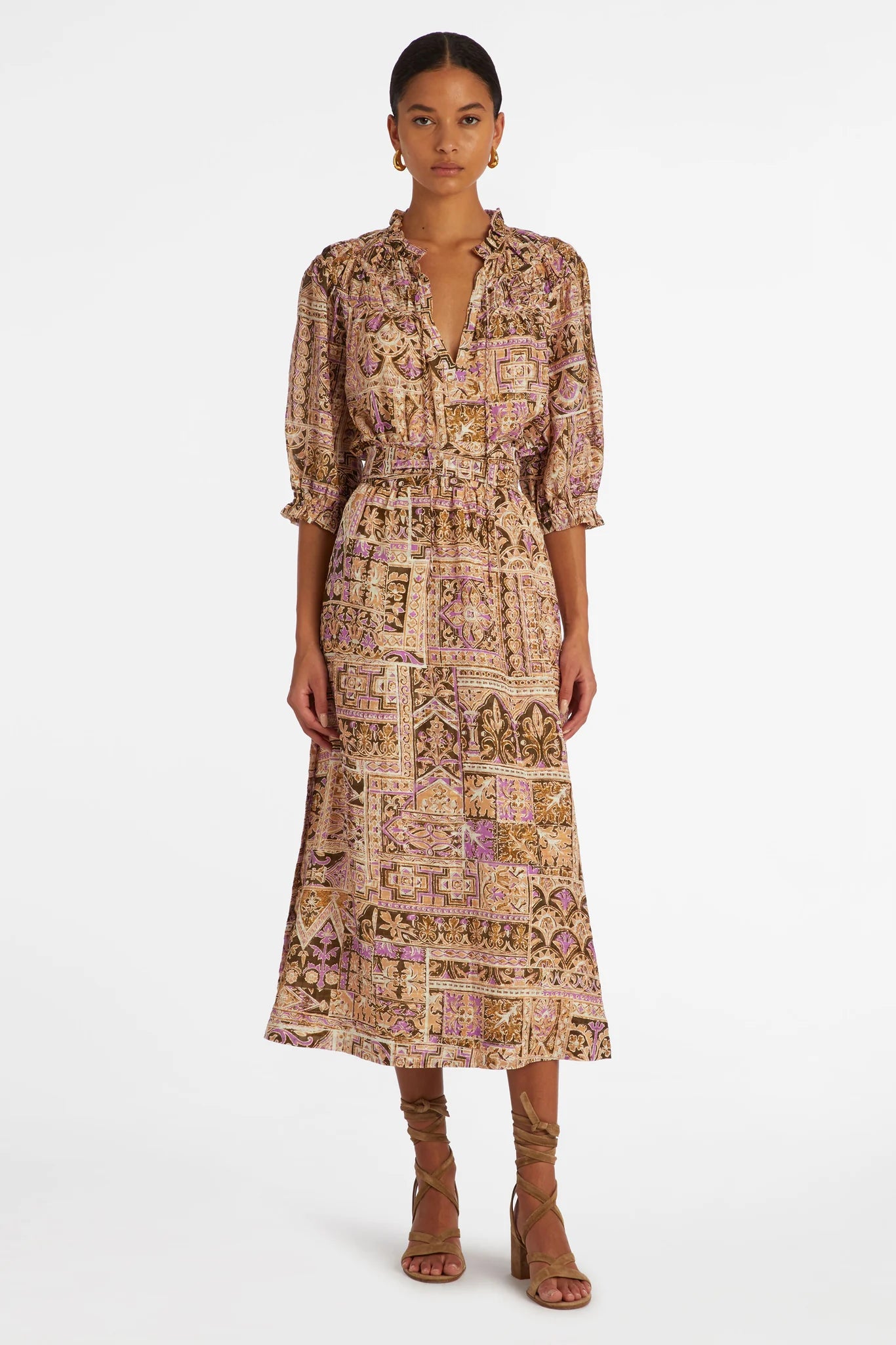Estine Wrap Skirt by Marie Oliver in Amethyst Tile