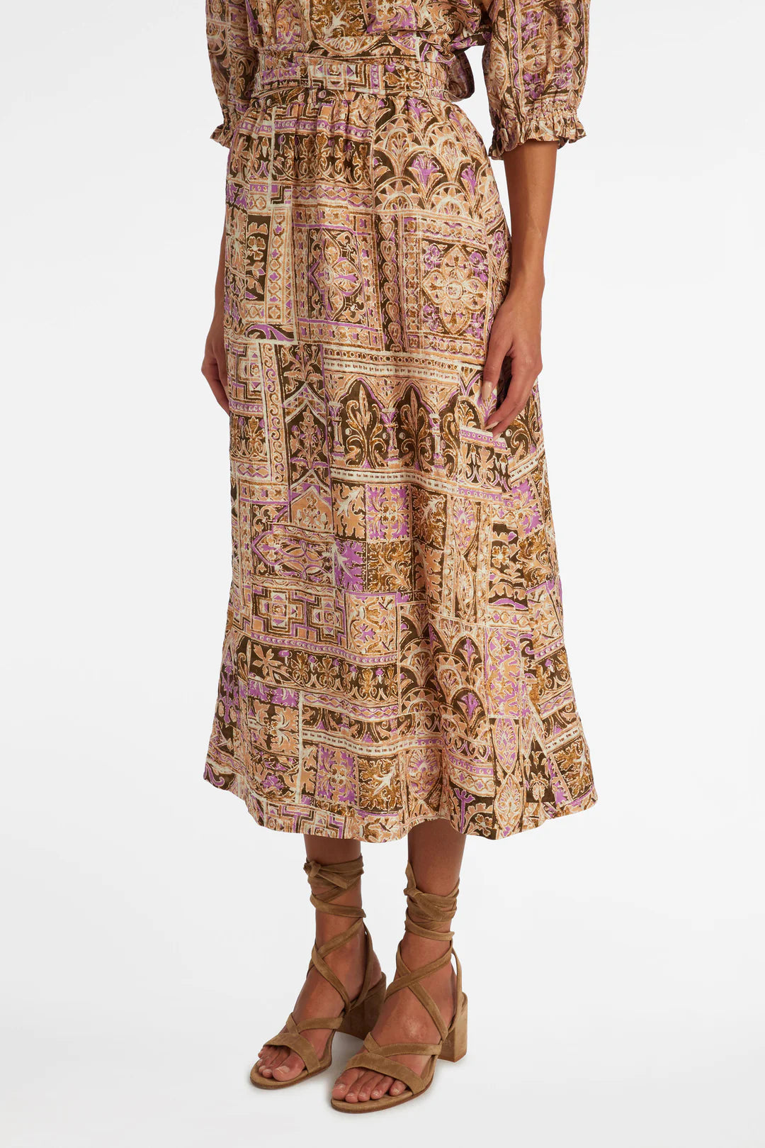 Estine Wrap Skirt by Marie Oliver in Amethyst Tile