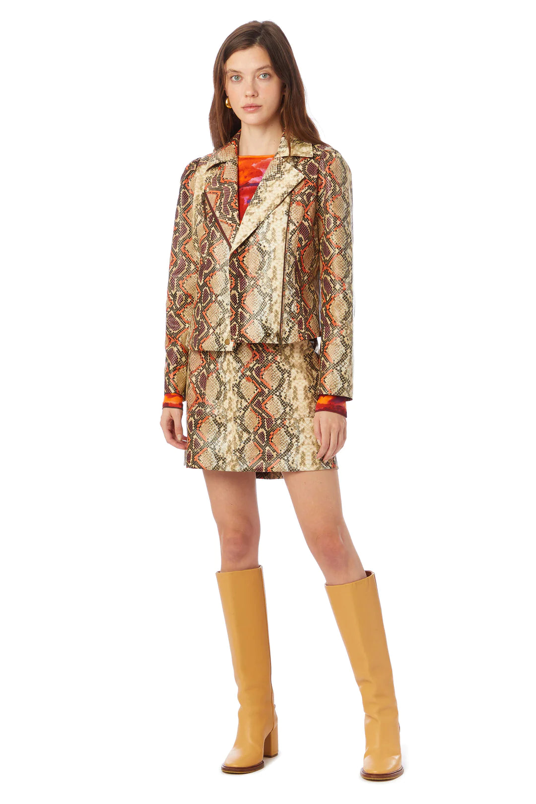 Maeve Moto Jacket by Marie Oliver in Snakeskin Faux Leather