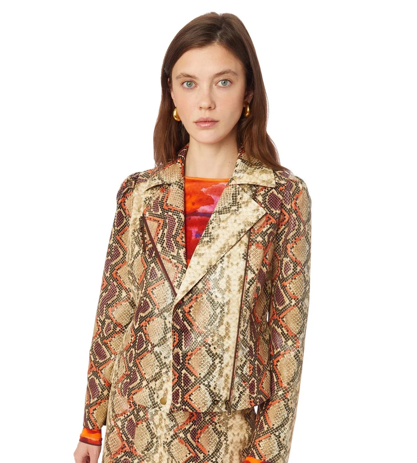 Maeve Moto Jacket by Marie Oliver in Snakeskin Faux Leather