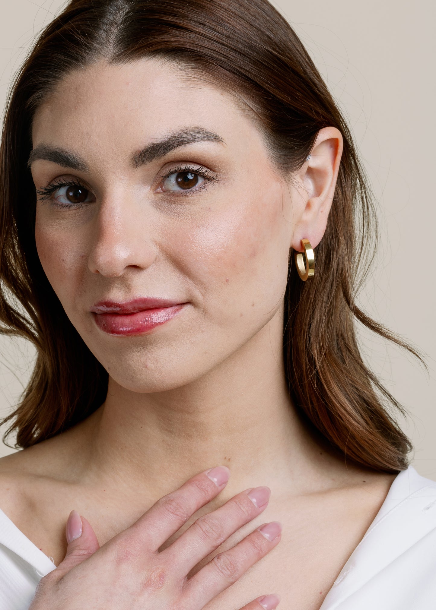 Mckenzie Hoop by Vincent Jewelry in Gold