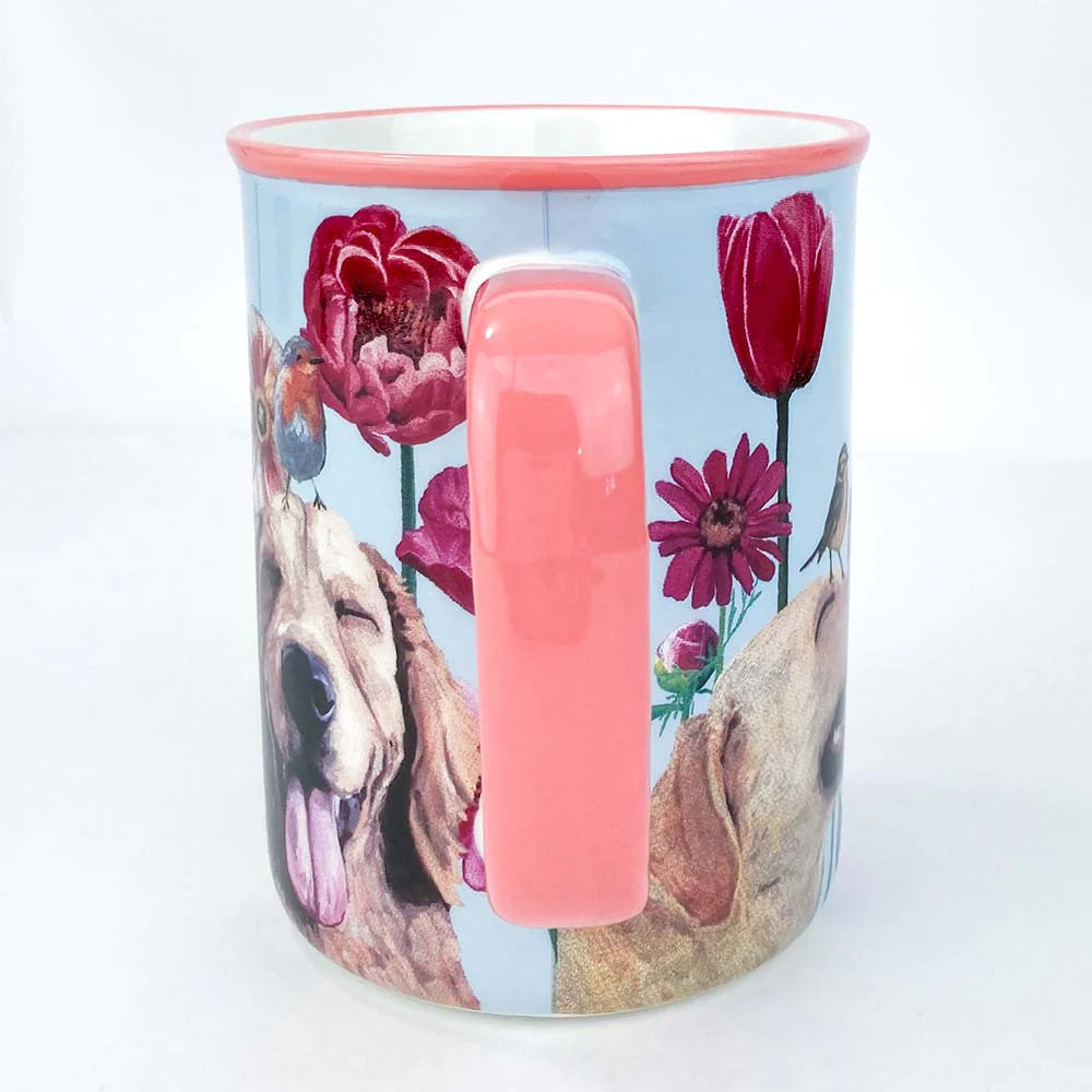 Dogs And Birds Serveware Mug by Greenbox Art
