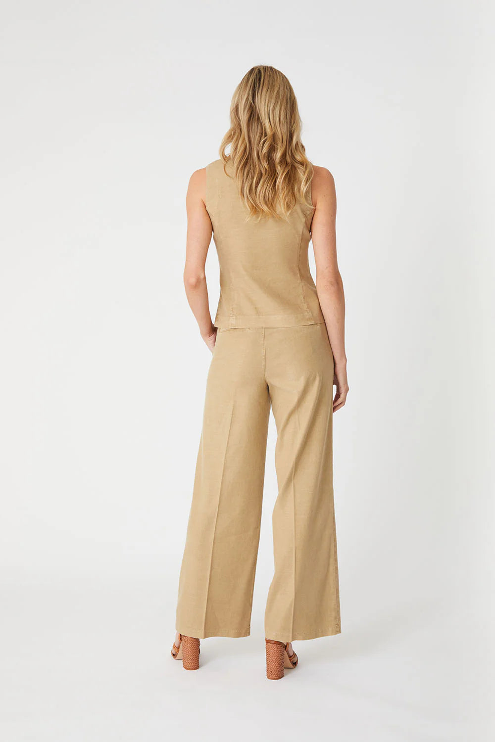 Tallulah Wide Leg Pant by Level 99 in Sandstone