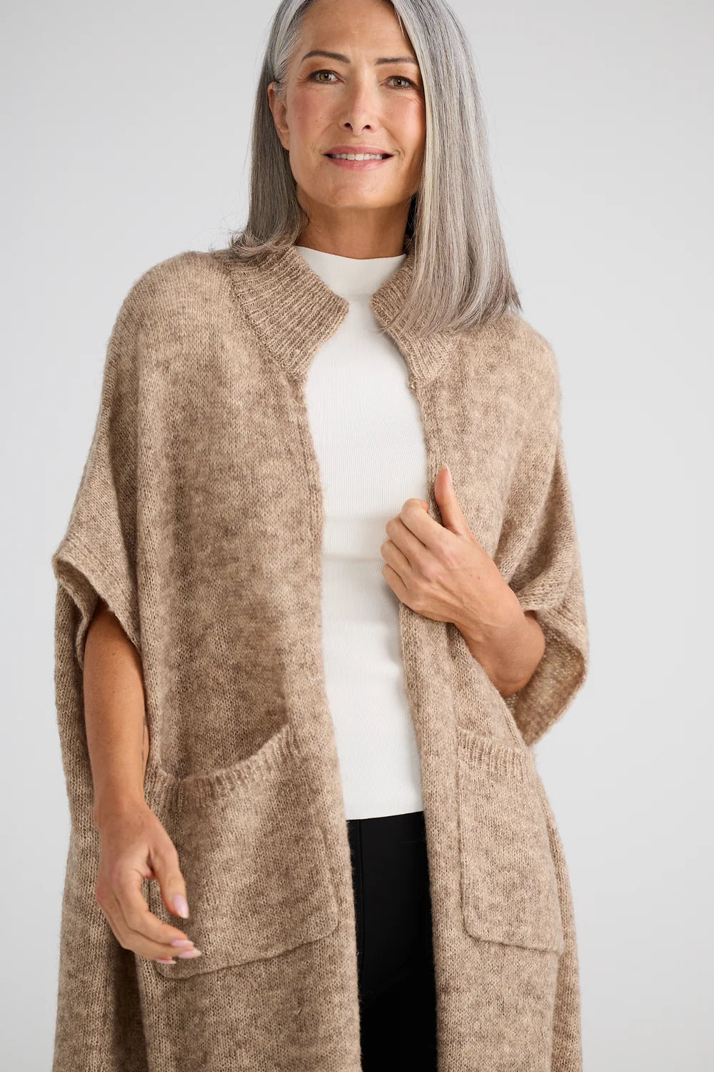 Phoenix Knit Cardi by Brave & True in Oat Marle