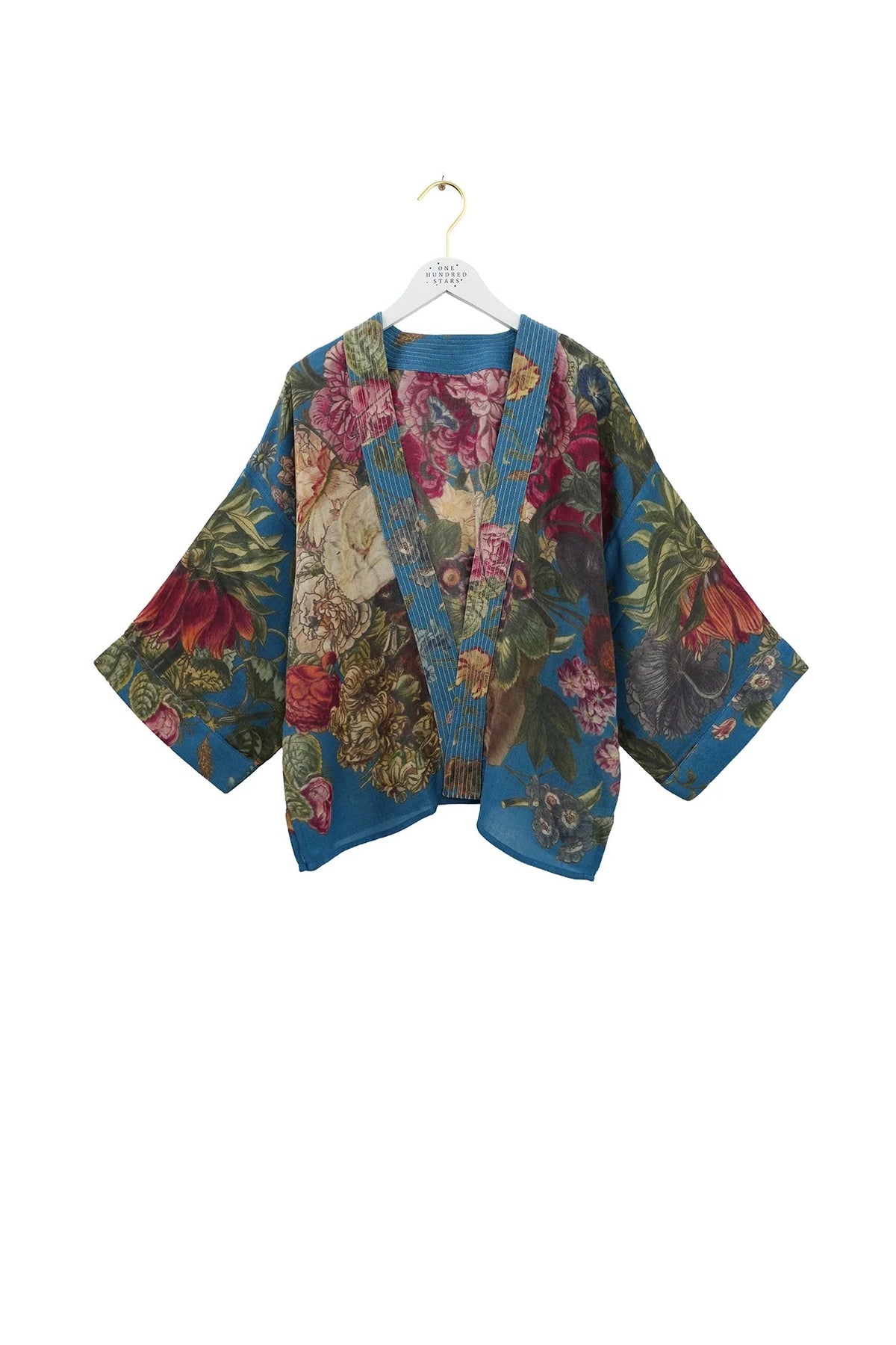 Wool Kimono by One Hundred Stars in Primula Teal