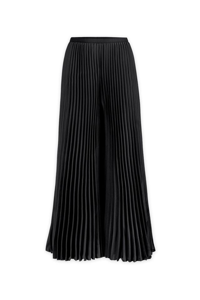 Eve Plisse Palazzo Pant by Wild Cosmos in Black