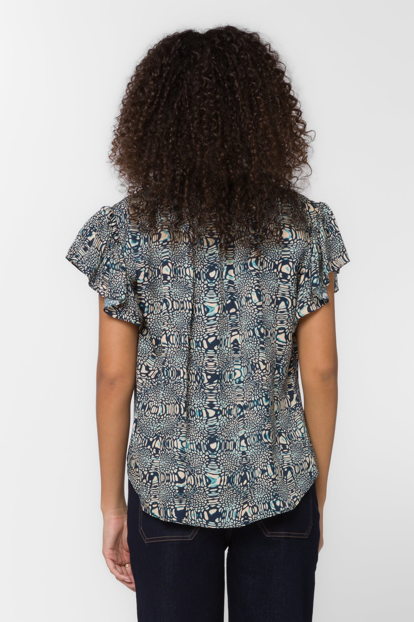 Sahara Top by Velvet Heart in Navy Abstract