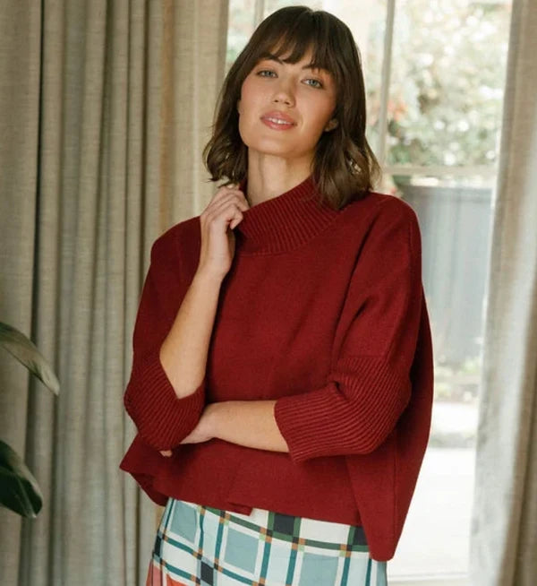 Sophia Sweater by Briton Court in Mulberry Wine