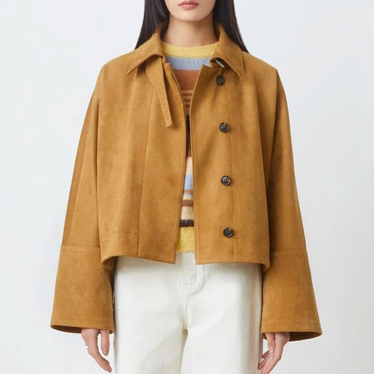Eloiz Jacket by Suncoo in Camel Suede