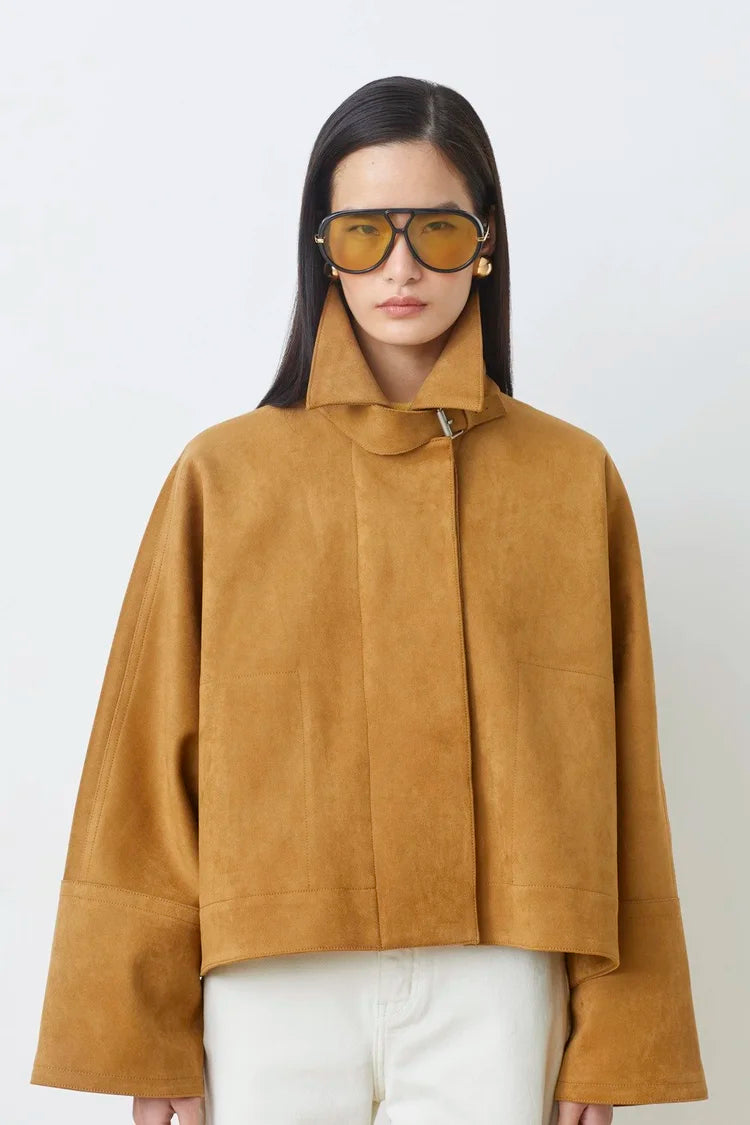 Eloiz Jacket by Suncoo in Camel Suede