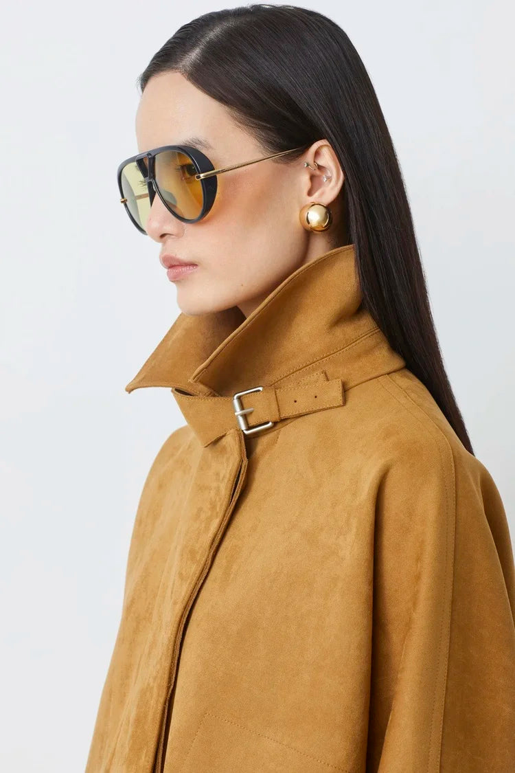 Eloiz Jacket by Suncoo in Camel Suede