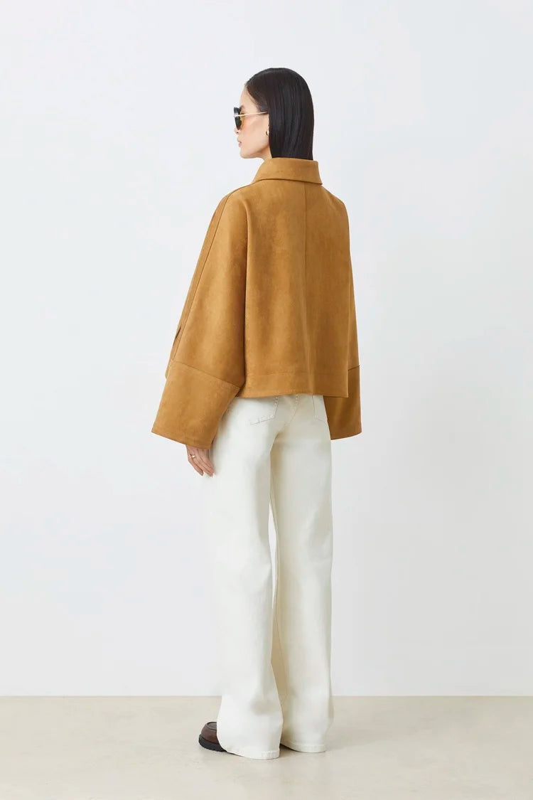 Eloiz Jacket by Suncoo in Camel Suede