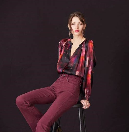 Go Over Easy Blouse by Silk by GoSilk in Sunset Boulevard