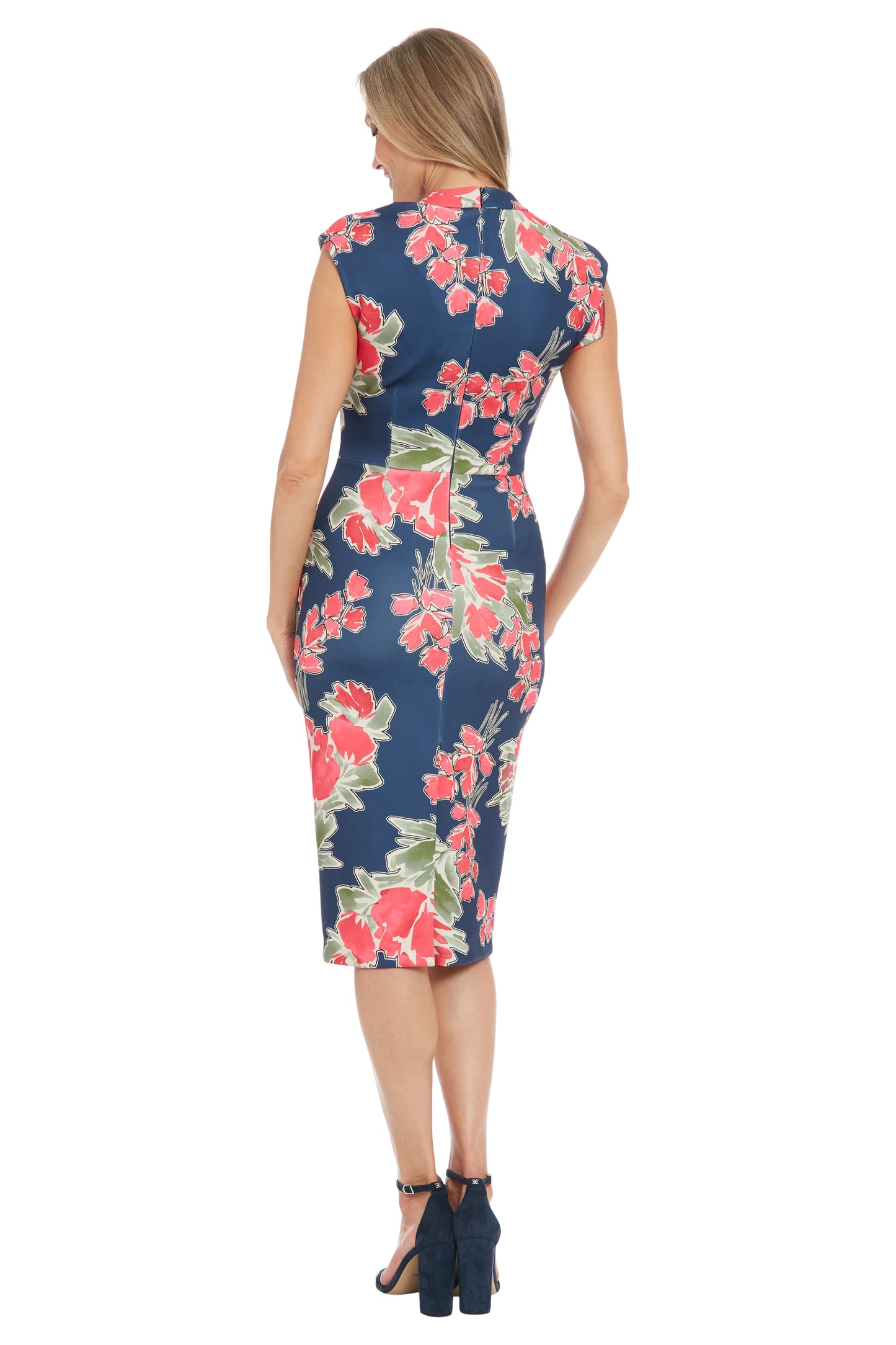 Floral Dress by Maggy London in Navy/Berry