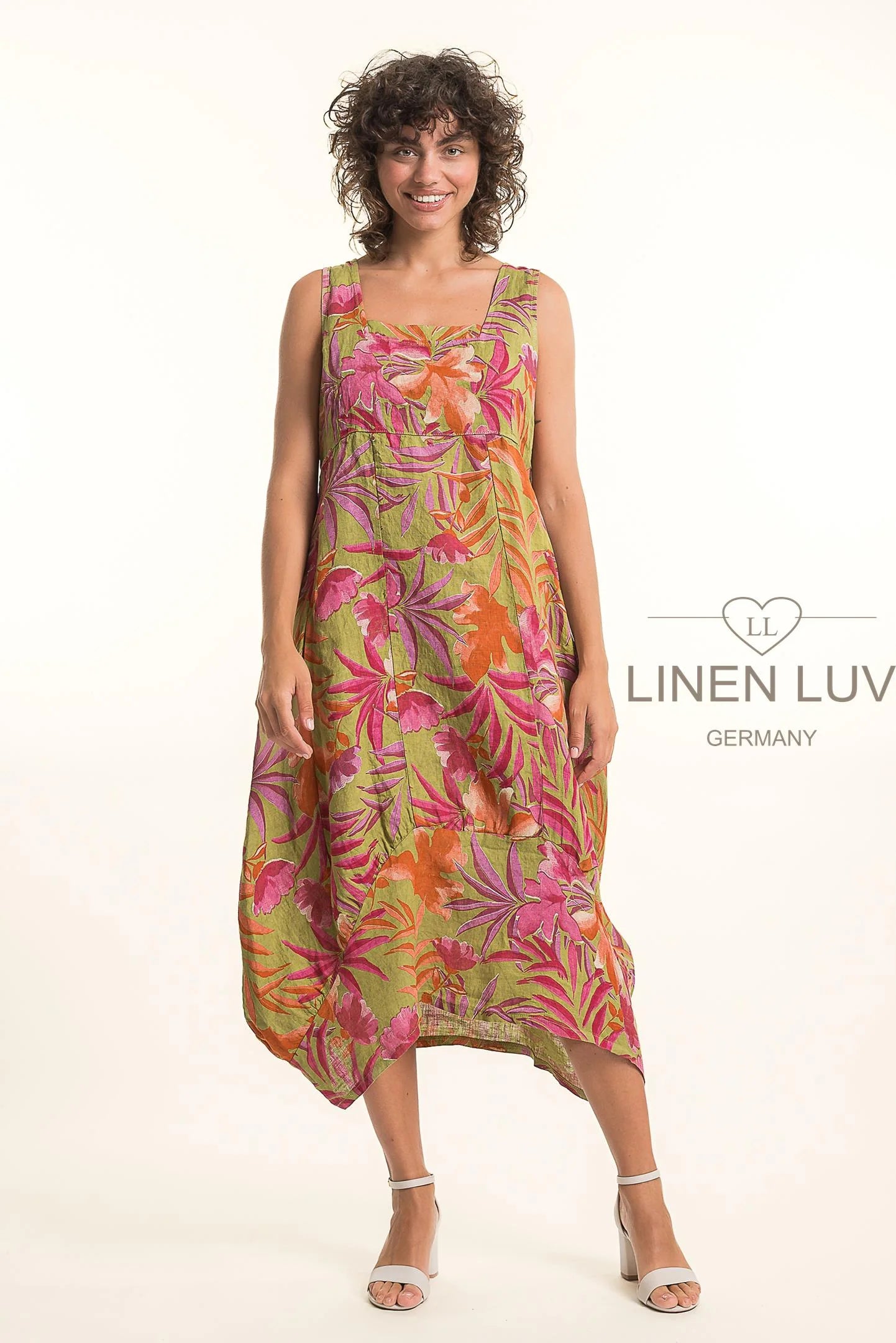 linen balloon sleeve maxi dress Balloon Sleeves Maxi Dress in Linen main image 0