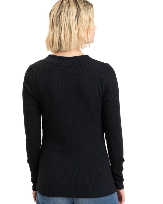 Kelly Rib V-Neck by Threads 4 Thoughts in Black