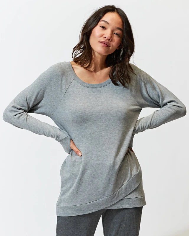 Leanna Feather Fleece Tunic by Threads 4 Thought in Heather Grey