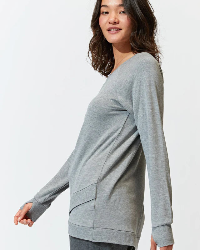 Leanna Feather Fleece Tunic by Threads 4 Thought in Heather Grey