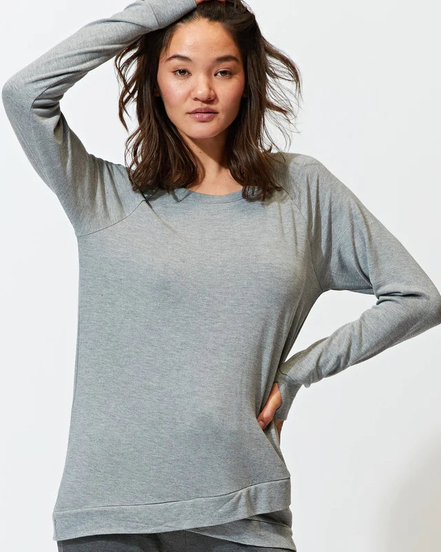 Leanna Feather Fleece Tunic by Threads 4 Thought in Heather Grey