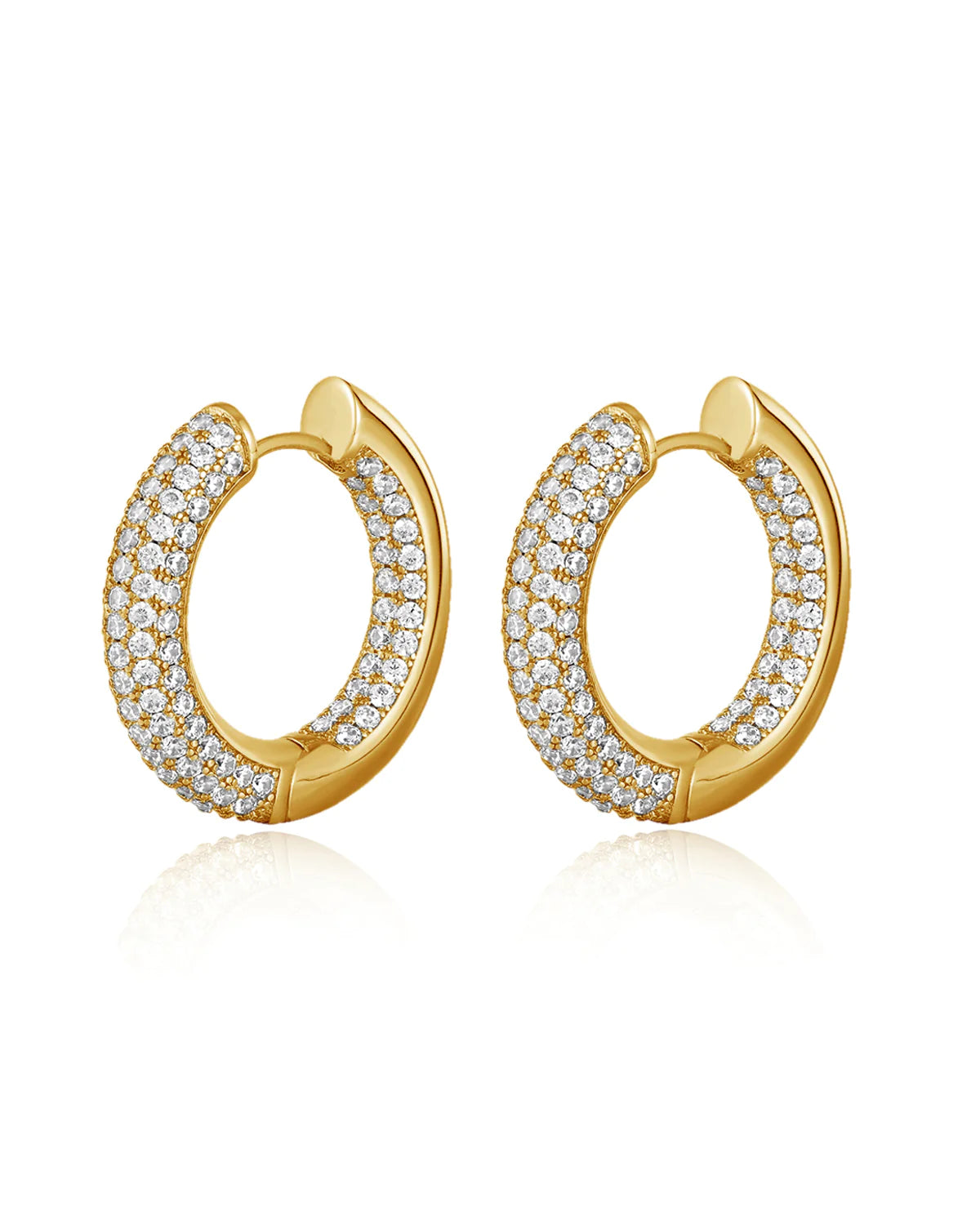 Reversible Amalfi Hoops by LUV AJ in Gold