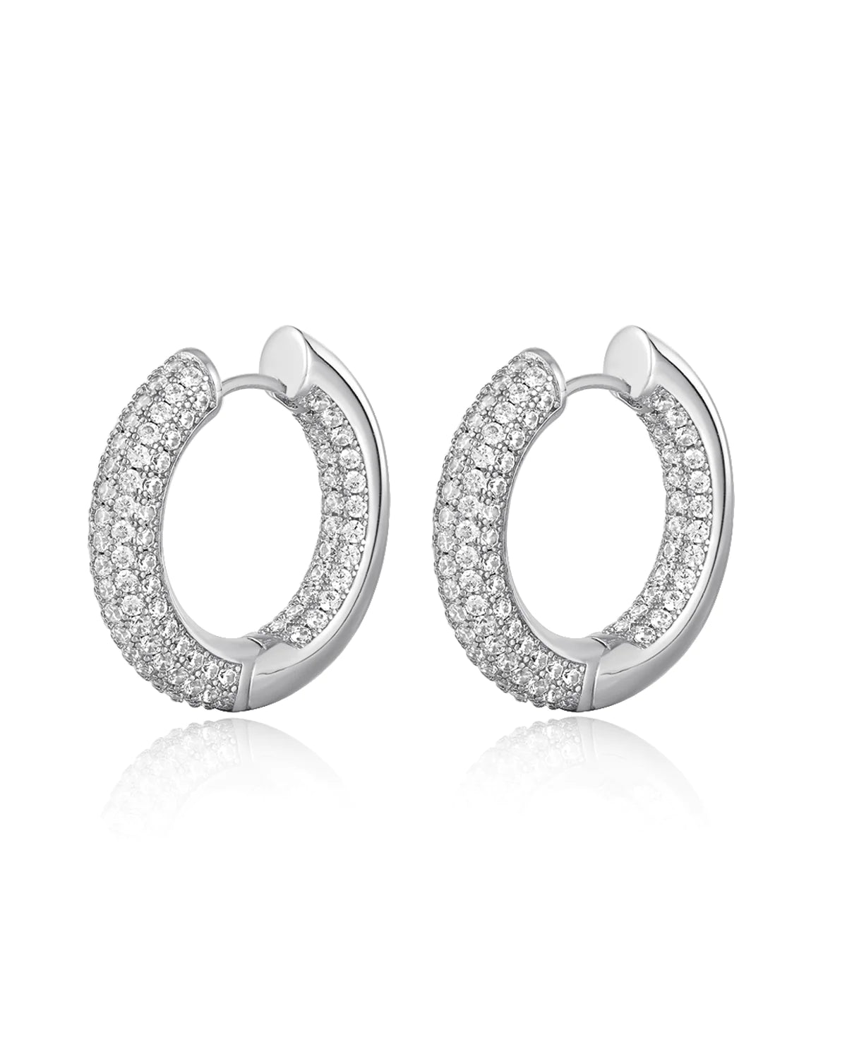 Reversible Amalfi Hoops by LUV AJ in Silver