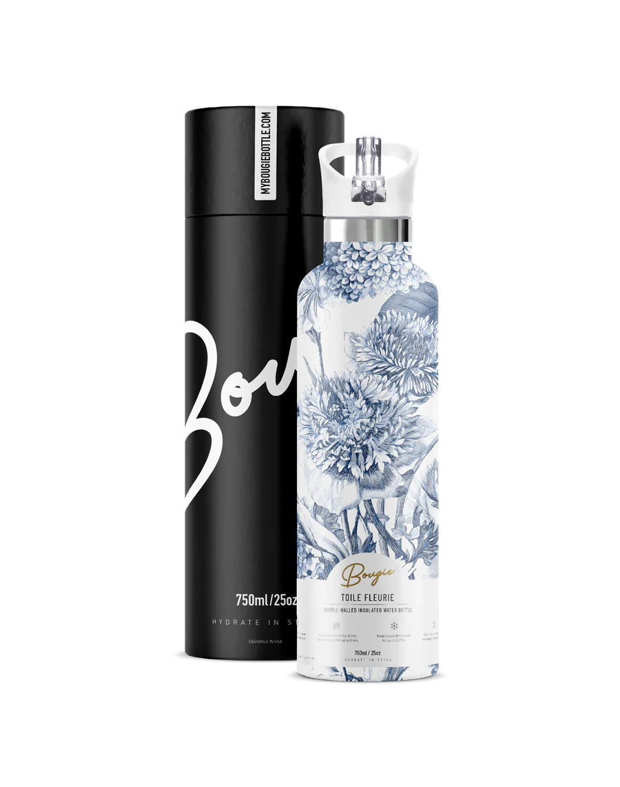 Toile Fleurie 25oz. Insulated Water Bottle by My Bougie Bottle