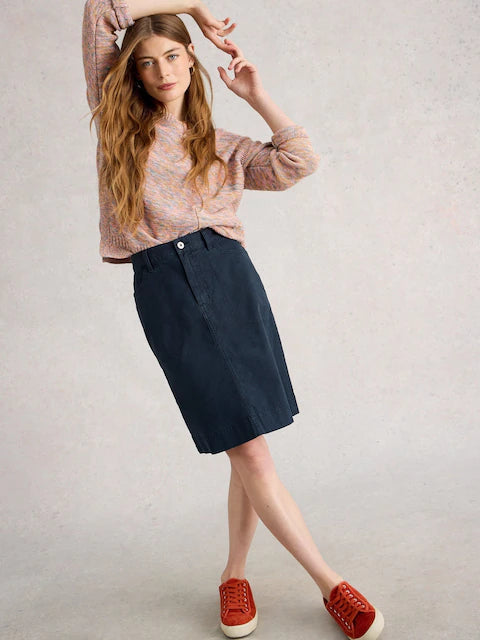 Tia Chino Skirt by White Stuff in Dark Navy