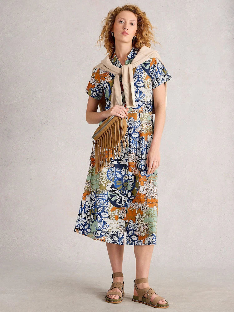 Rua Jersey Shirt Dress by White Stuff in Orange Multi