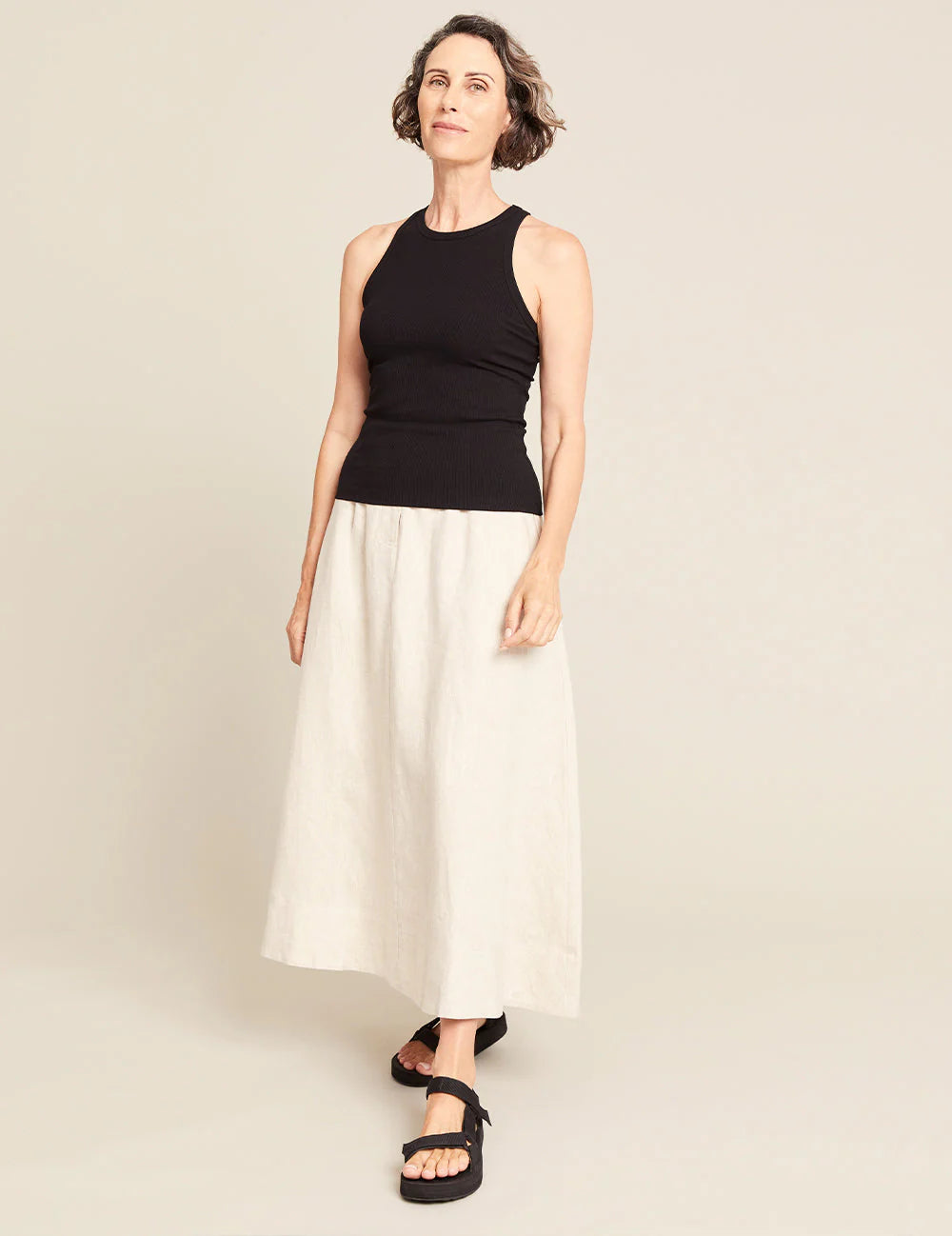 Ribbed Racerback Tank by Boody in Black