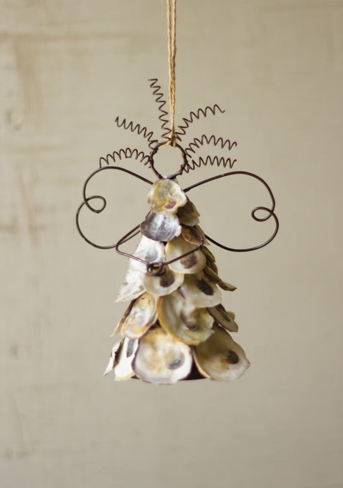 Oyster Shell Angel Ornament by Kalalou