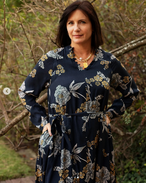 Abigail Dress by Ex Voto in Navy