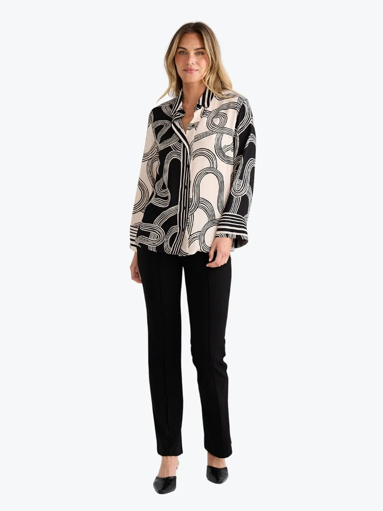 Lucy Shirt by Brave & True in Ink Lines Multi