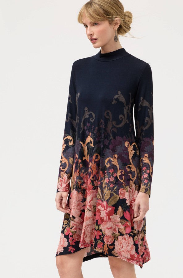 The Janie Favorite Mock Neck Swing Dress by Johnny Was in Cherie
