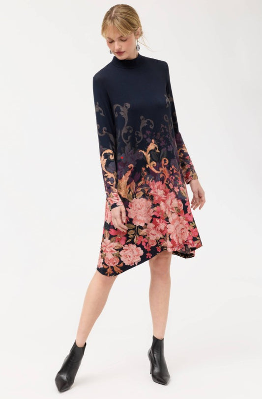 The Janie Favorite Mock Neck Swing Dress by Johnny Was in Cherie