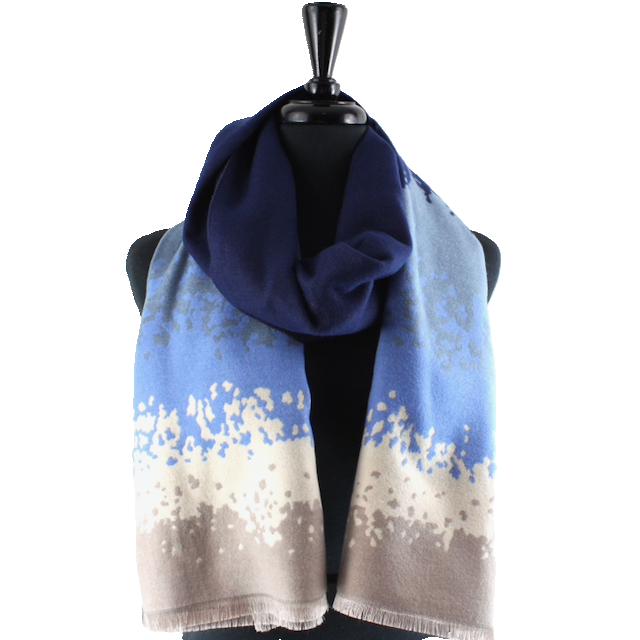 Tide Scarf by Pretty Persuasions in Navy/Blue/Beige/Taupe