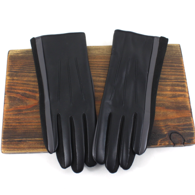 Gloves by Pretty Persuasions in Black/Grey Line