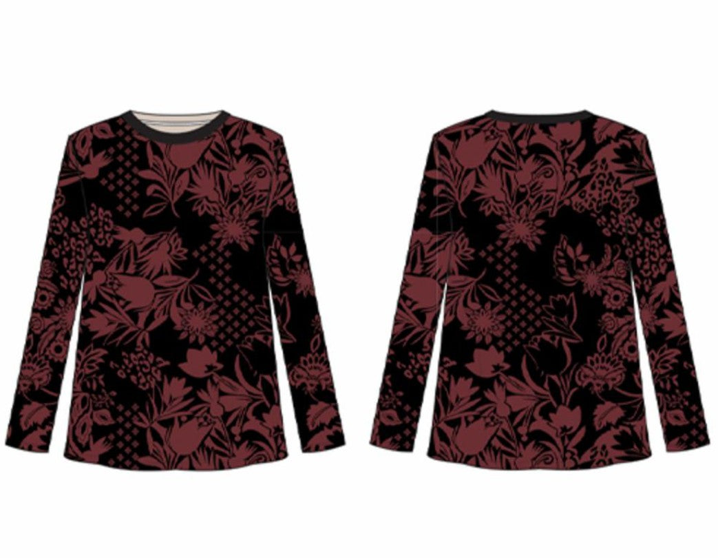 The Janie Favorite Long Sleeve Crew Neck Tee by Johnny Was in Lola Deep