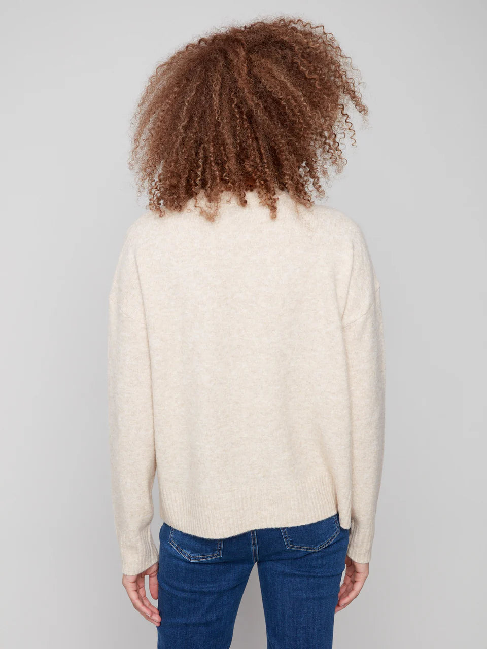 Floral Jacquard Crew Neck Sweater by Charlie B