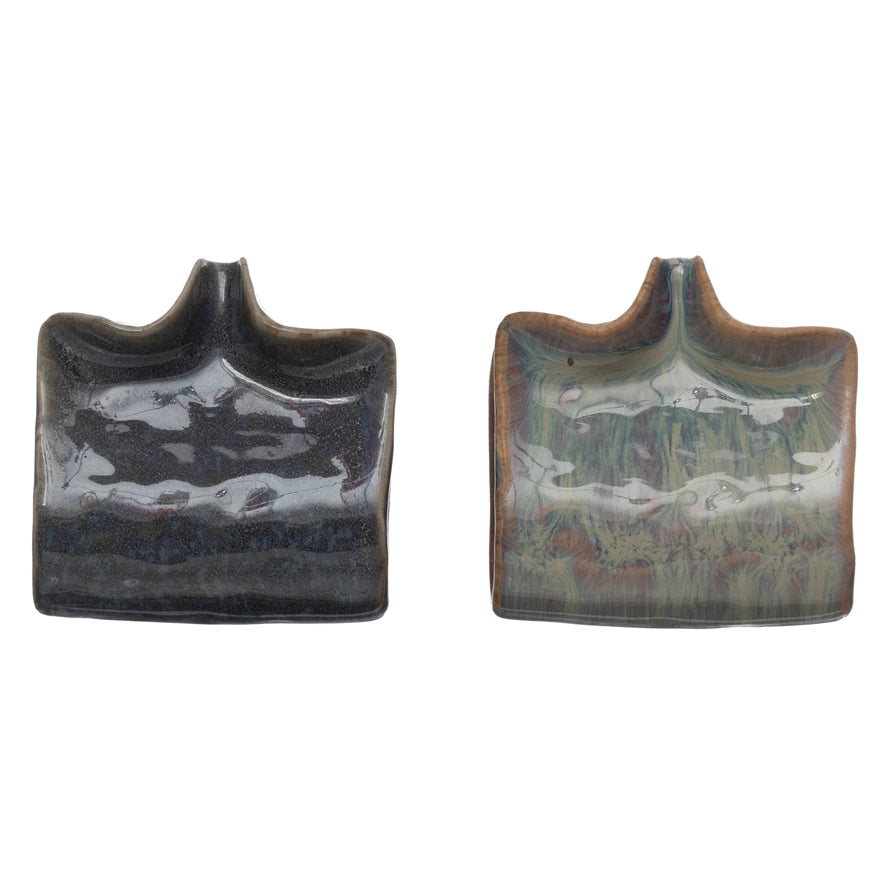 Square Stoneware Sponge Holder/Soap Dish by Creative Co-Op