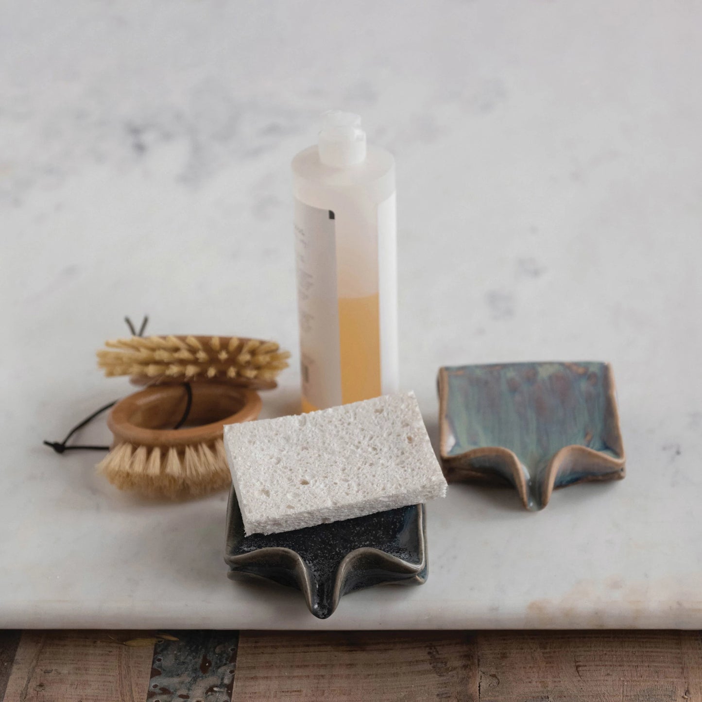 Square Stoneware Sponge Holder/Soap Dish by Creative Co-Op