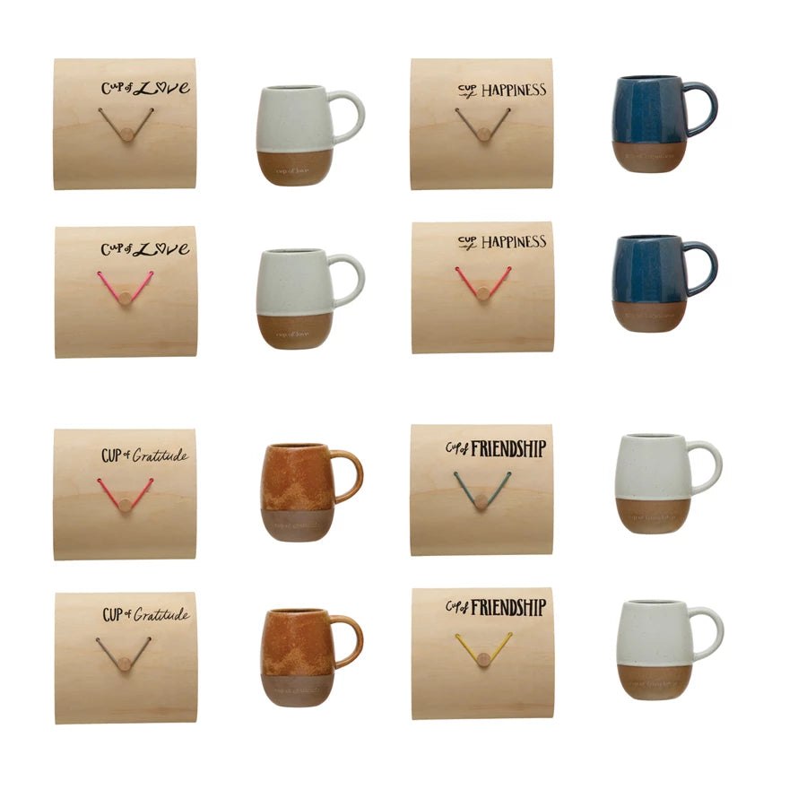 18oz Stoneware Mug with Wood Gift Box by Creative Co-Op