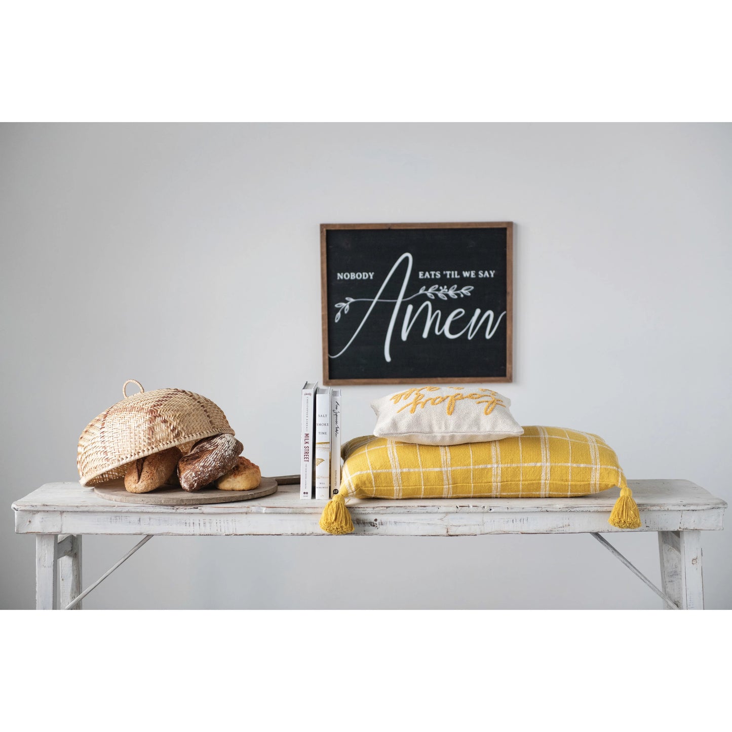 "Today Is A Gift" Embroidered Cotton Lumbar Pillow by Creative Co-Op