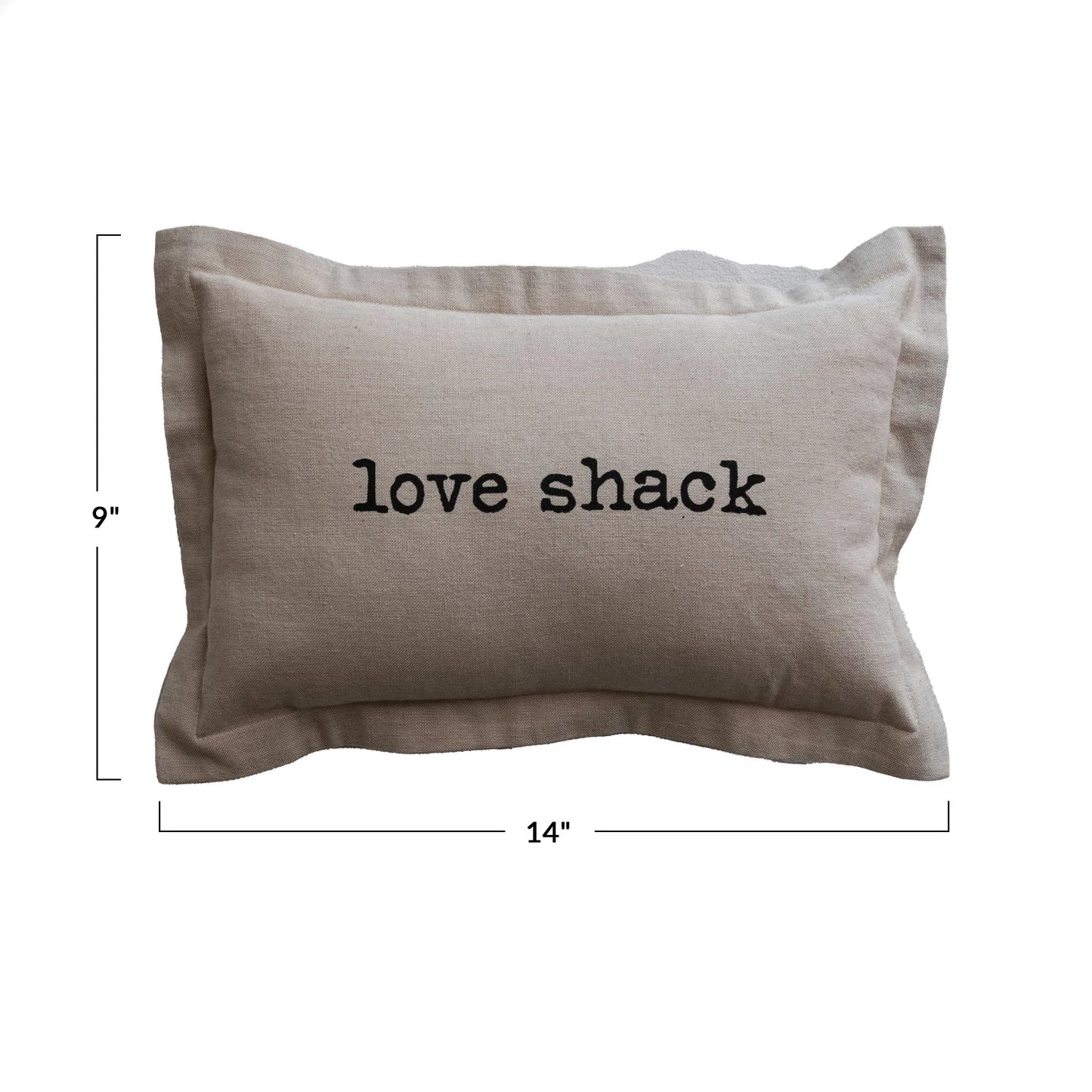 Chambray Printed Lumbar Pillow by Creative Co-Op in Beige