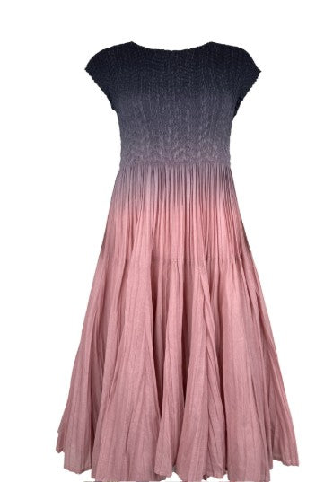 Lizzy Smock Ombre High Low Dress by Wild Cosmos in Pink Mix